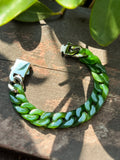 Hetian Jade Customizable Jade Cuban Link Chain – Personalized Length & Width with Natural Jade Beads