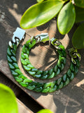 Hetian Jade Customizable Jade Cuban Link Chain – Personalized Length & Width with Natural Jade Beads