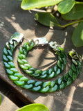 Hetian Jade Customizable Jade Cuban Link Chain – Personalized Length & Width with Natural Jade Beads