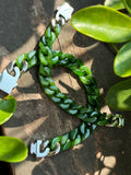 Hetian Jade Customizable Jade Cuban Link Chain – Personalized Length & Width with Natural Jade Beads