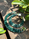 Handcrafted Jade Cuban Link Chain – Premium blue Jade Necklace for Men & Women