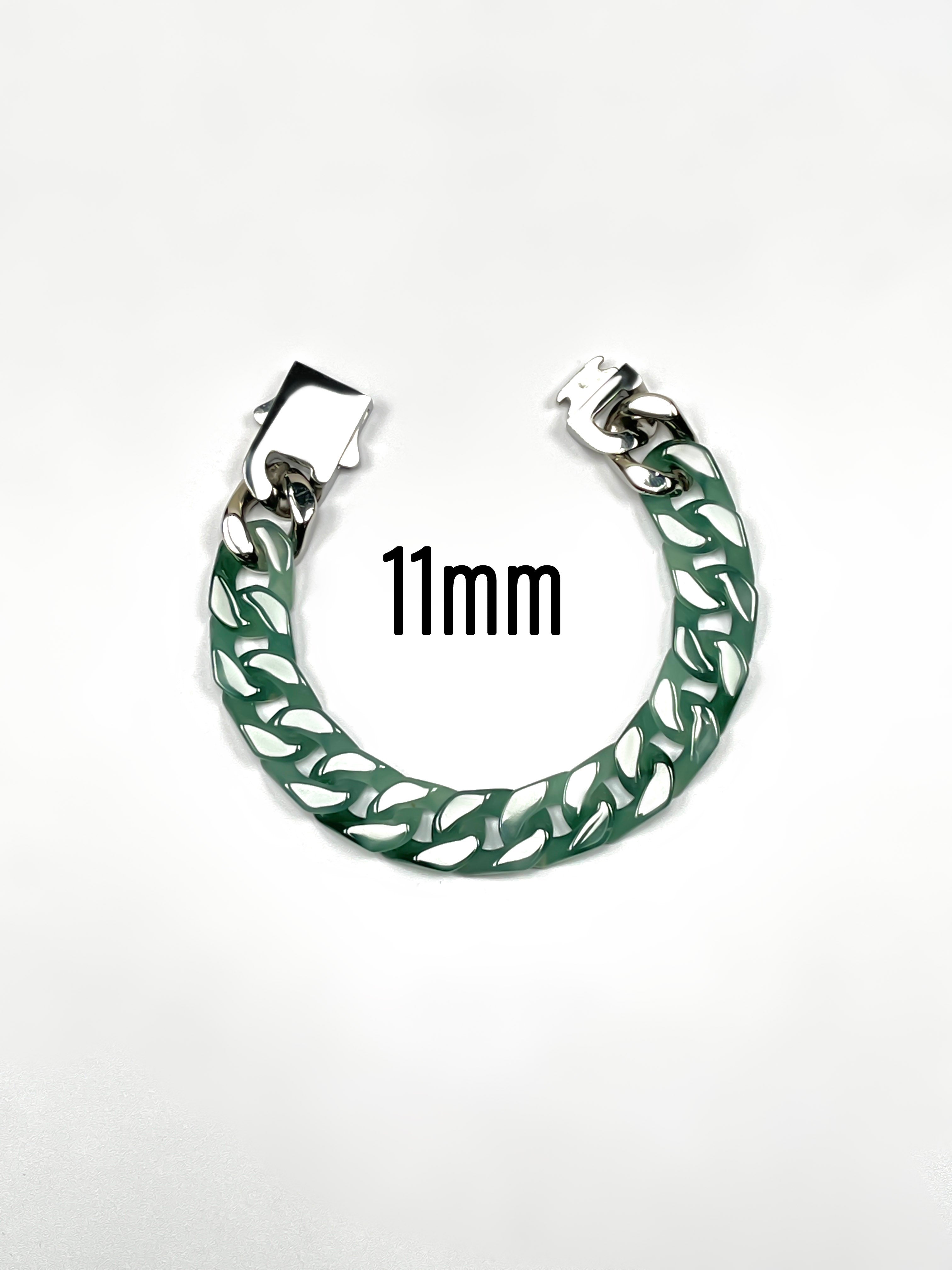 Handcrafted Jade Cuban Link Chain – Premium blue Jade Necklace for Men & Women