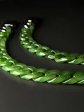 Hetian Jade Customizable Jade Cuban Link Chain – Personalized Length & Width with Natural Jade Beads