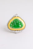 Natural Burmese Jade Buddha Ring in 18K Gold | Wealth, Prosperity & Good Fortune