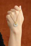 18K Gold Jade Peace Pendant – Refined Design, Exceptional Value