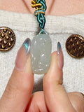 KW Grade A Schmuck Kleine Guanyin Weiß Jade Halskette Anhänger