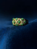 KW Grade A Golden Jewllery Multicore Green Jade Rings