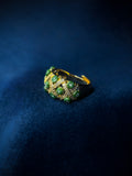 KW Grade A Golden Jewllery Multicore Green Jade Rings