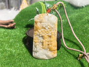 KW Grade A Jewllery Hundred Flowers White&Yellow Jade Pendant