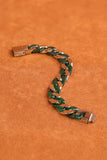 Natural Burmese Jadeite Cuban Link Bracelet – Green Jade & Silver-plated Jewelry