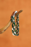 Natural Burmese Jadeite Cuban Link Bracelet – Green Jade & Silver-plated Jewelry