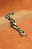 Natural Burmese Jadeite Cuban Link Bracelet – Green Jade & Silver-plated Jewelry