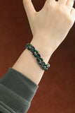 Natural Burmese Jadeite Cuban Link Bracelet – Green Jade & Silver-plated Jewelry