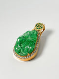 Burmese jade landscape figure pendant