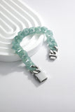 Handcrafted Jade Cuban Link Chain – Premium blue Jade Necklace for Men & Women
