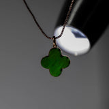 Black Jade Clover Necklace, 18K Gold Four Leaf Pendant, Dainty Minimalist Jewelry, Lucky Jadeite Charm, Everyday Gift for Her