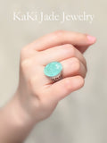 KW Grade A Jewllery Green Dragon Face Jade Rings