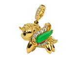 Lucky Rainbow Pony Jade Pendant Necklace in S925 Sterling Silver | Symbol of Happiness & Good Fortune