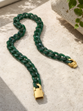 Custom dark‑green Cuban chain-55cm