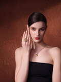 Celestial Guardian Ring with Natural Jade Accents | S925 Sterling Silver
