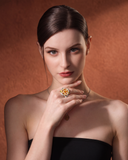 Celestial Guardian Ring with Natural Jade Accents | S925 Sterling Silver