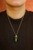 GOAT Soccer Jade Pendant | World Cup Football Necklace | Natural Jadeite Pendant | Sports Jewelry Gift for Soccer Fans