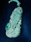 KW Grade A Jewllery Peacock Green Jade Pendant